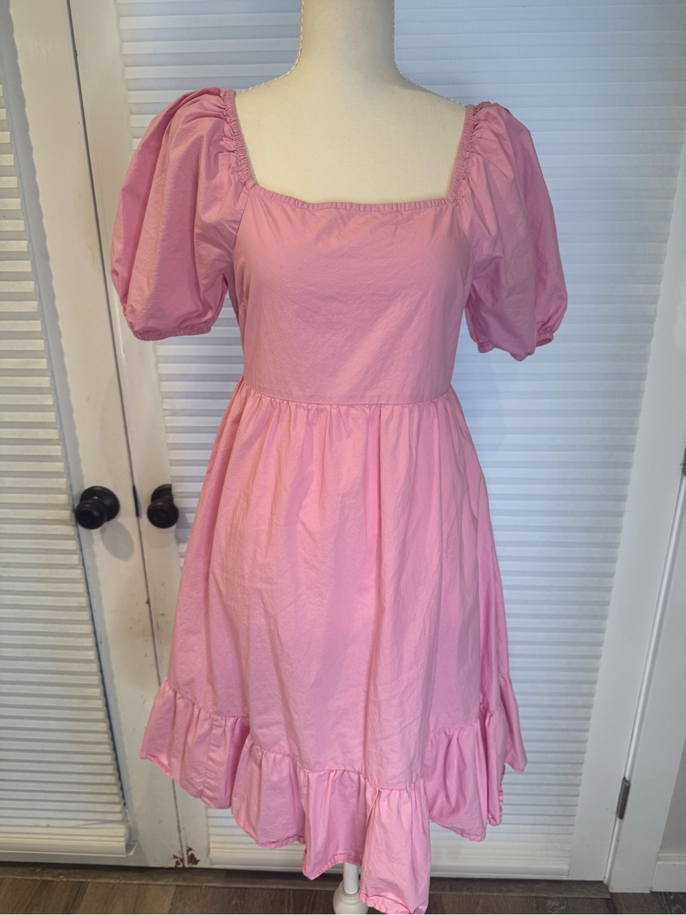 Crewcuts Pink Puff-Sleeve Ruffle Dress JH1044